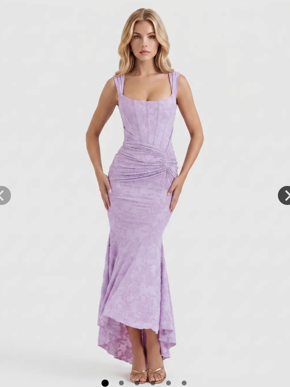 Carisia Corset Maxi Dress in Lavender Purple